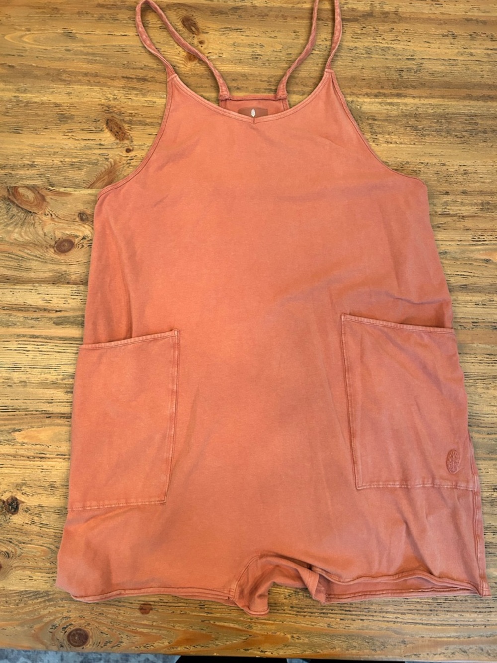 Free People Hot Shot shorts onesie in Amber Glow.